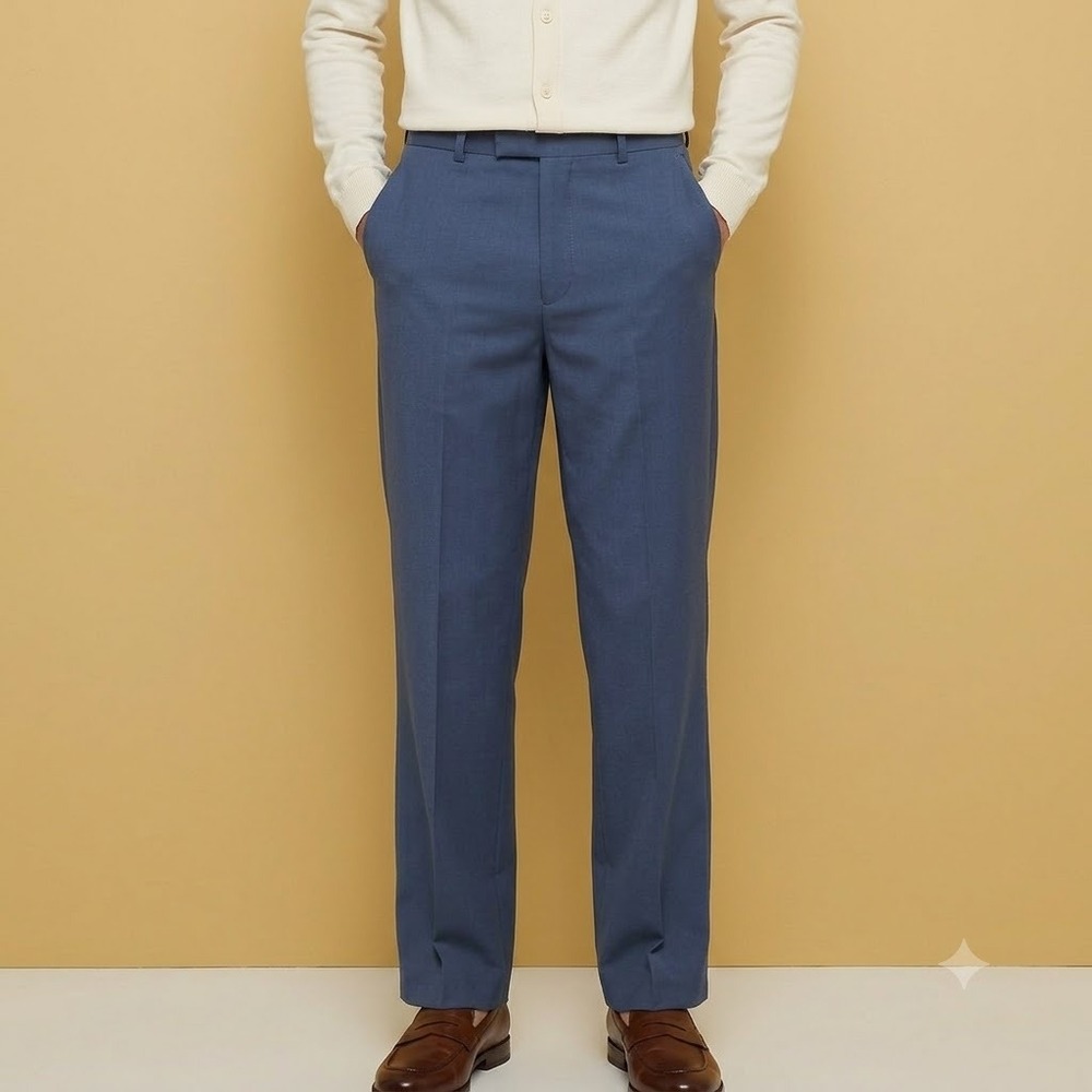 ASOS Design Dress Pants Men's 32x32 Blue Tailored Trousers Stretch